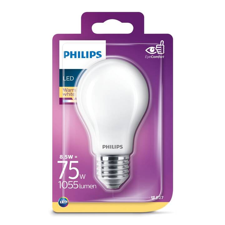 Philips LED Birne Classic 8.5W warmweiss E27 8718699649043 