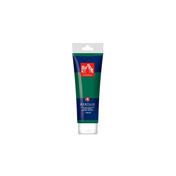 CARAN D'ACHE Couleur acrylique (250 ml, Vert émeraude, Vert)