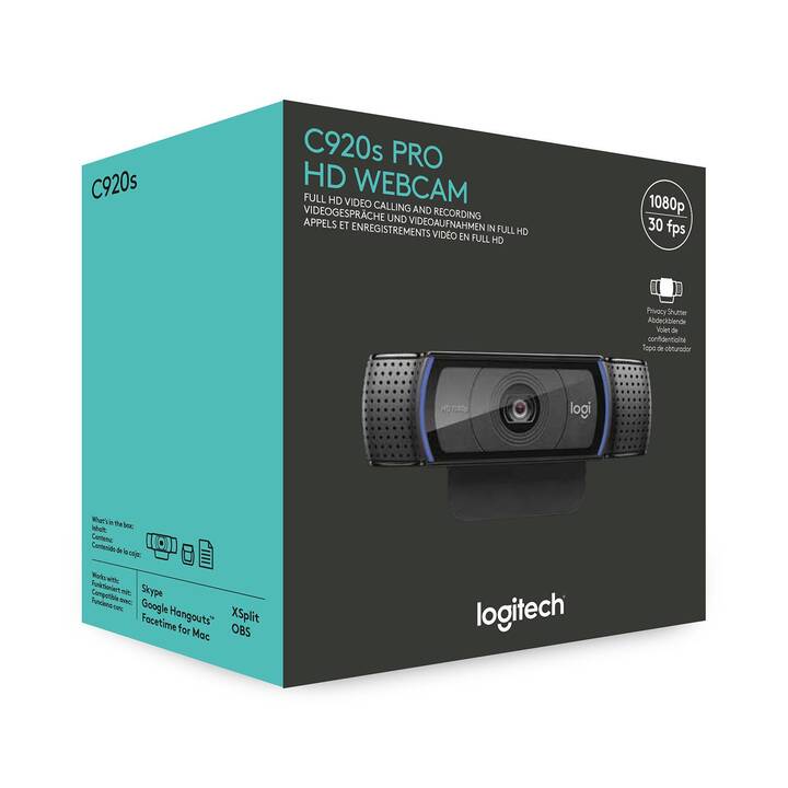 LOGITECH C902S Webcam (1920 x 1080, Nero)