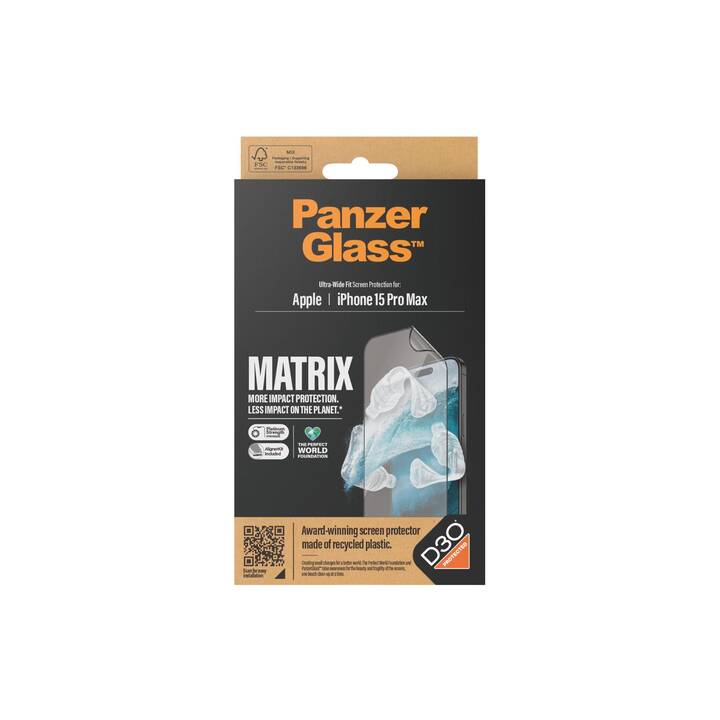 PANZERGLASS Displayschutzglas Matrix (iPhone 15 Pro Max, 1 Stück)
