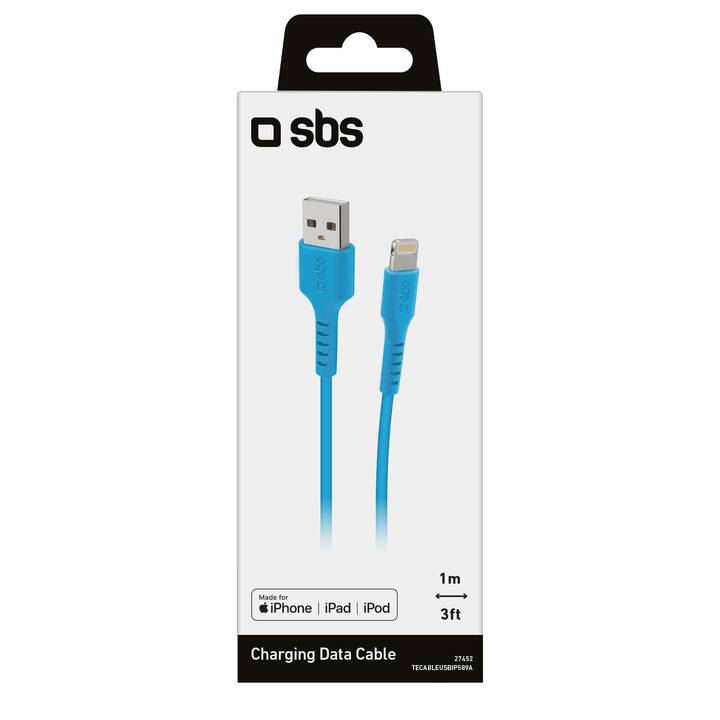 SBS Data Cable Câble (Fiche USB 2.0, Lightning, 1 m)