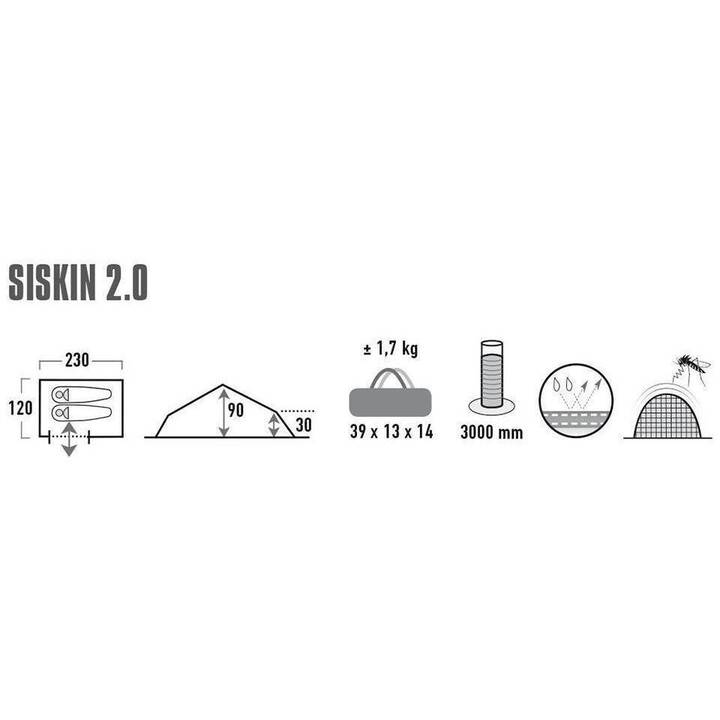 HIGH PEAK Siskin 2.0 (Tente coupole / igloo, Vert, Rouge)
