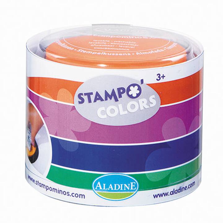 ALADINE Stempelkissen Stampo Colors (Blau, Violett, Orange, Grün, 4 Stück)