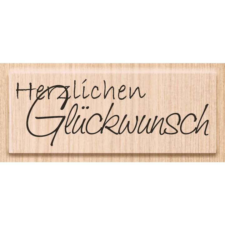 HEYDA Wortstempel Glückwunsch (Hellbraun, Schwarz, Deutsch, 1 Stück)