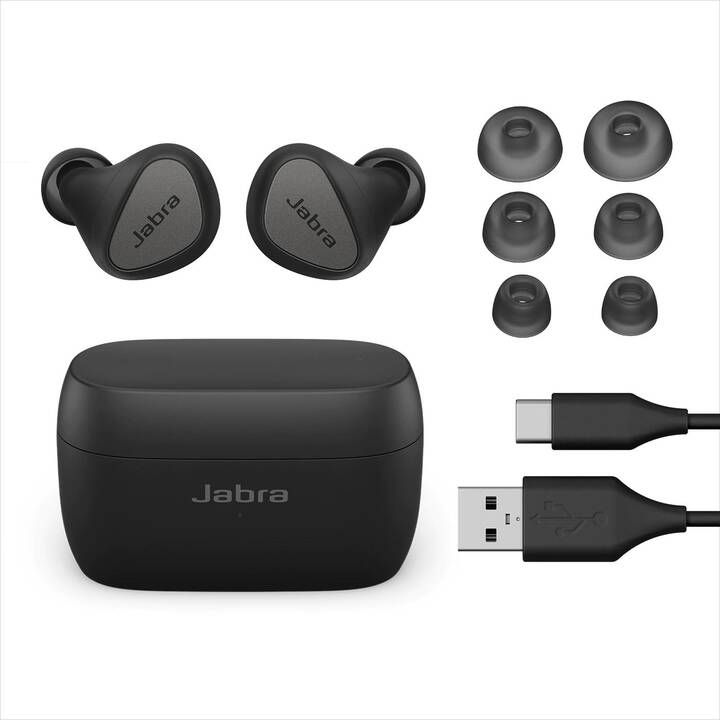 JABRA Elite 5 (In-Ear, ANC, Bluetooth 5.2, Titanio, Black)