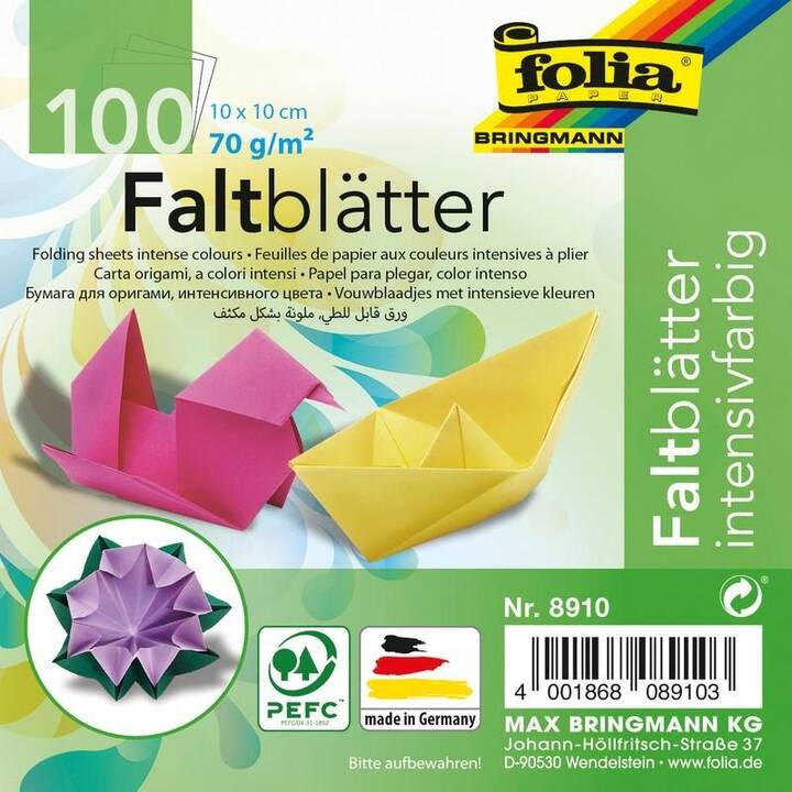 FOLIA Pliage du papier (Multicolore, 100 pièce)