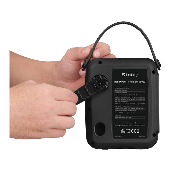 SANDBERG Hand Crank (20000 mAh, Quick Charge 3.0, Power Delivery)