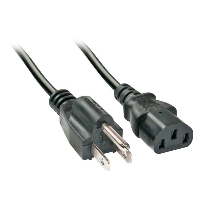 LINDY Câble secteur (USA, Type B, Noir)