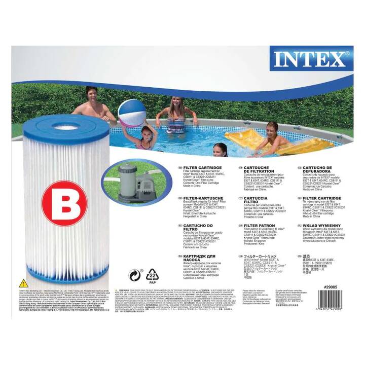 INTEX Cartouche de filtre (14.50 cm, B)