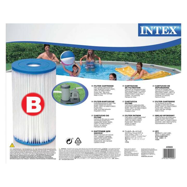 Intex – Cartuccia Filtro Twin A Per Piscina, Confezione Da 2 Pezzi