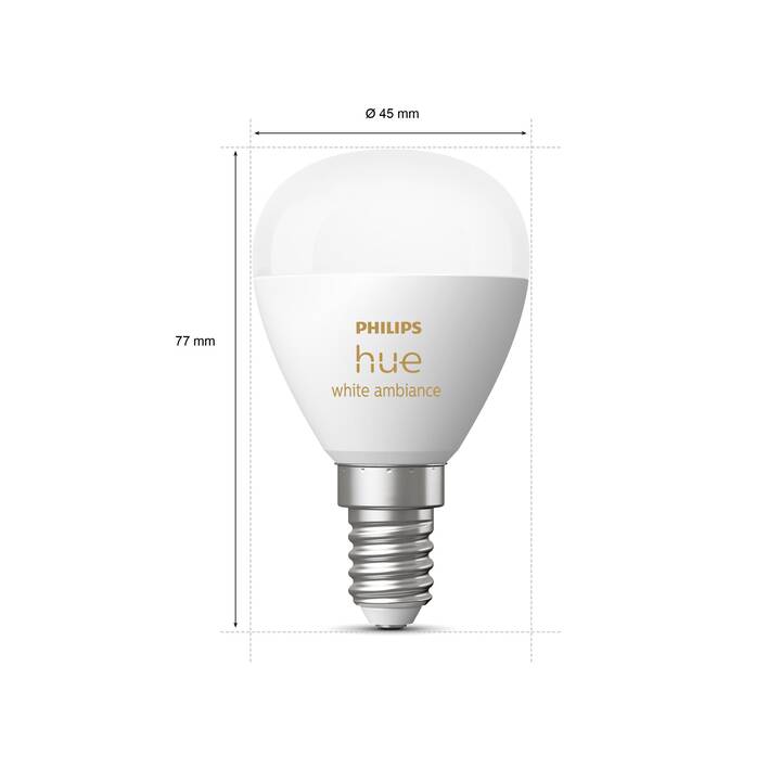 PHILIPS HUE Ampoule LED White Ambiance (E14, 5.1 W)