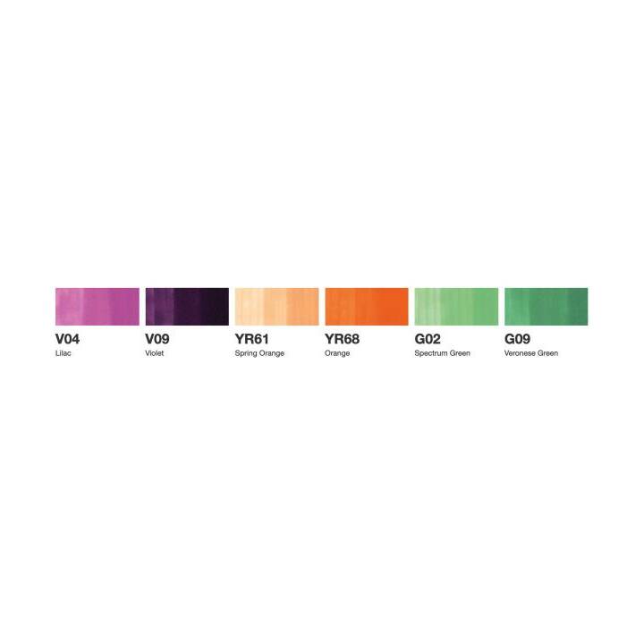 COPIC Marcatori di grafico Sketch Secondary Tones (Multicolore, 6 pezzo)
