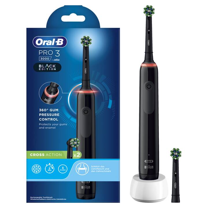 ORAL-B Pro 3 3000 Cross Action Black Edition (Nero)