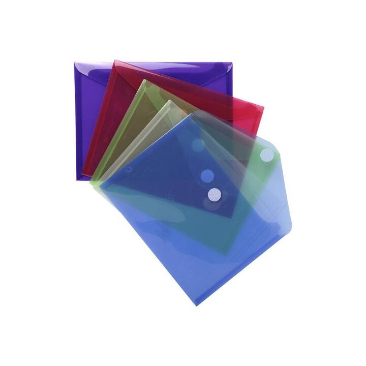 EXACOMPTA Cartellina trasparente (Transparente, Blu, Viola, Verde, Colori assortiti, Rosso, A5, 5 pezzo)