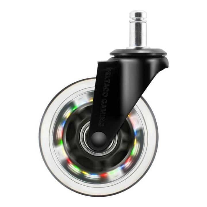 DELTACO Stuhlrollen RGB Casters (Schwarz, Mehrfarbig)