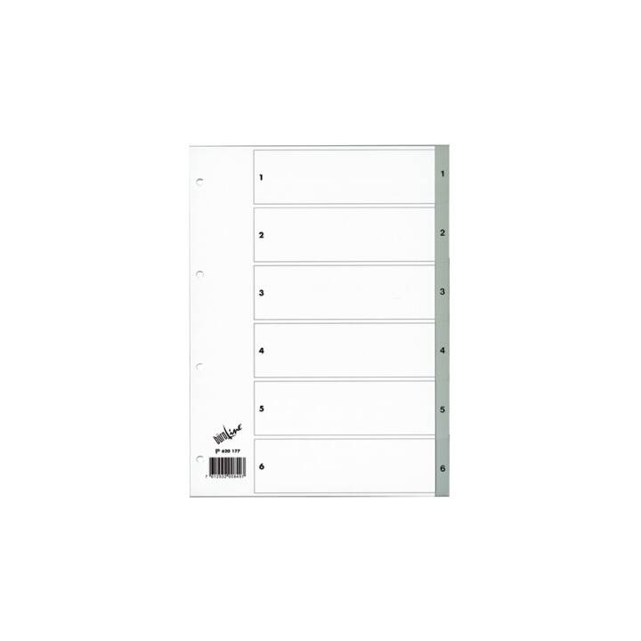 BÜROLINE Register (6 x A4, Nummerisch)