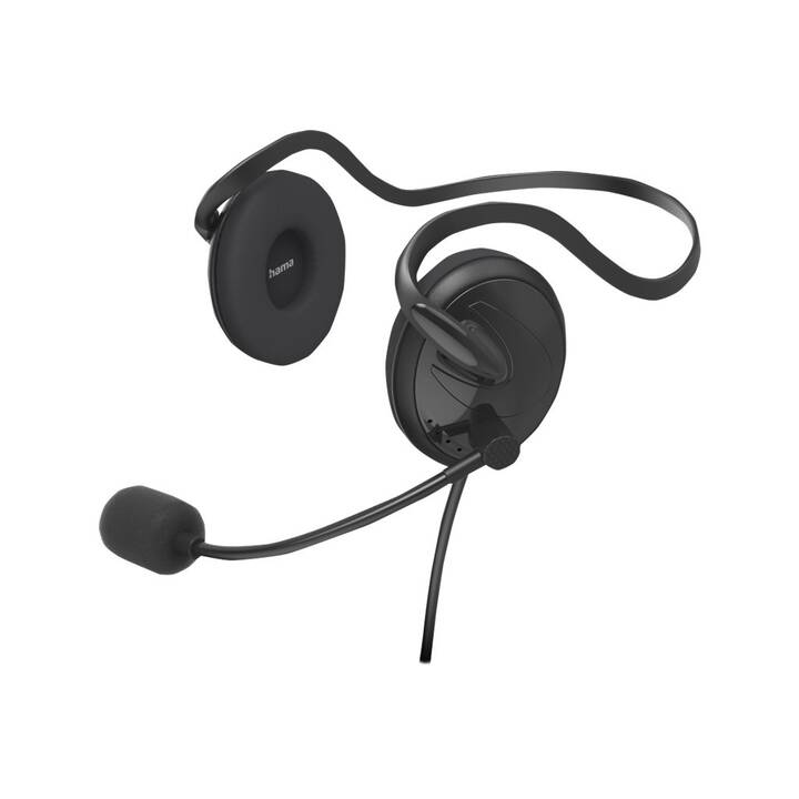 HAMA Office Headset NHS-P100 (On-Ear, Kabel, Schwarz)