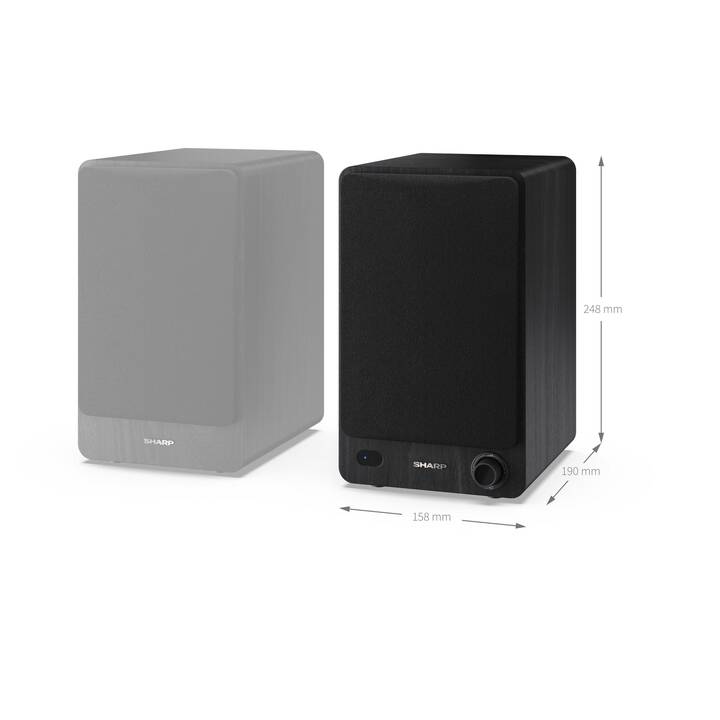 SHARP  CP-SS30 (60 W, Enceinte pour étagère, Noir)