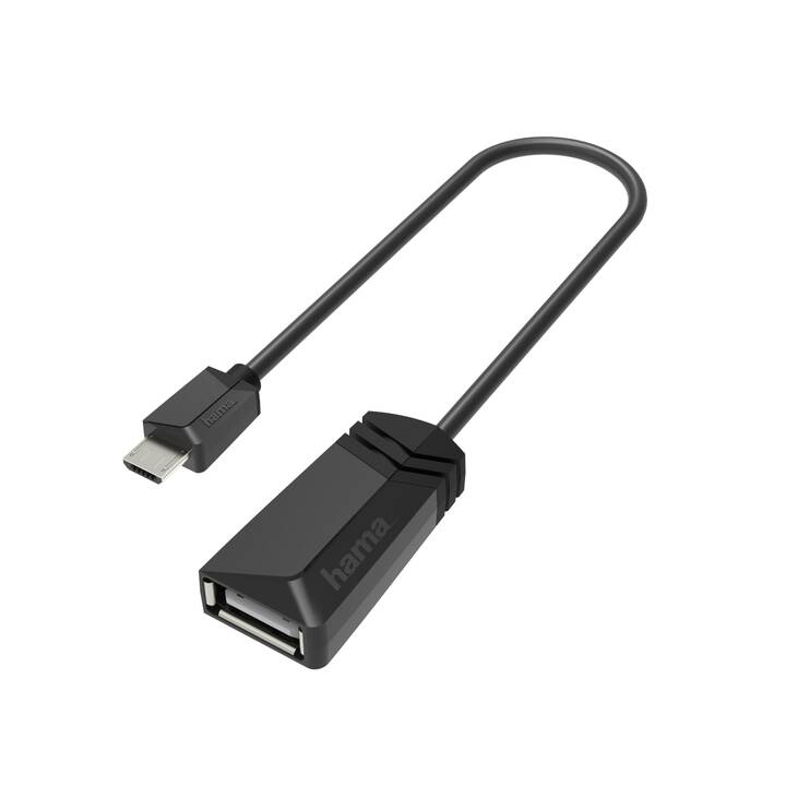 HAMA Adaptateur (MicroUSB, USB 2.0 de type A, 0.25 m)