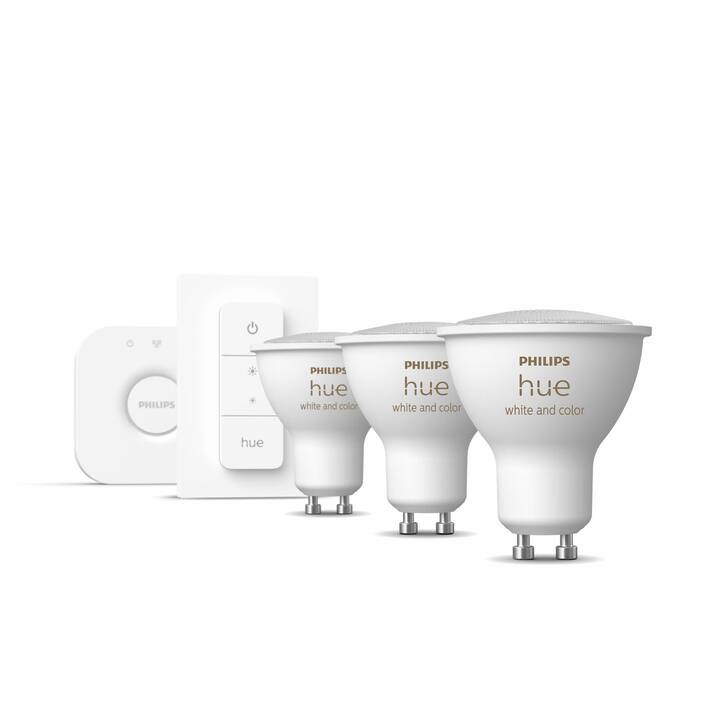 PHILIPS HUE Lampadina LED White & Color Ambiance Starter-Kit (GU10, Bluetooth, 5.7 W)