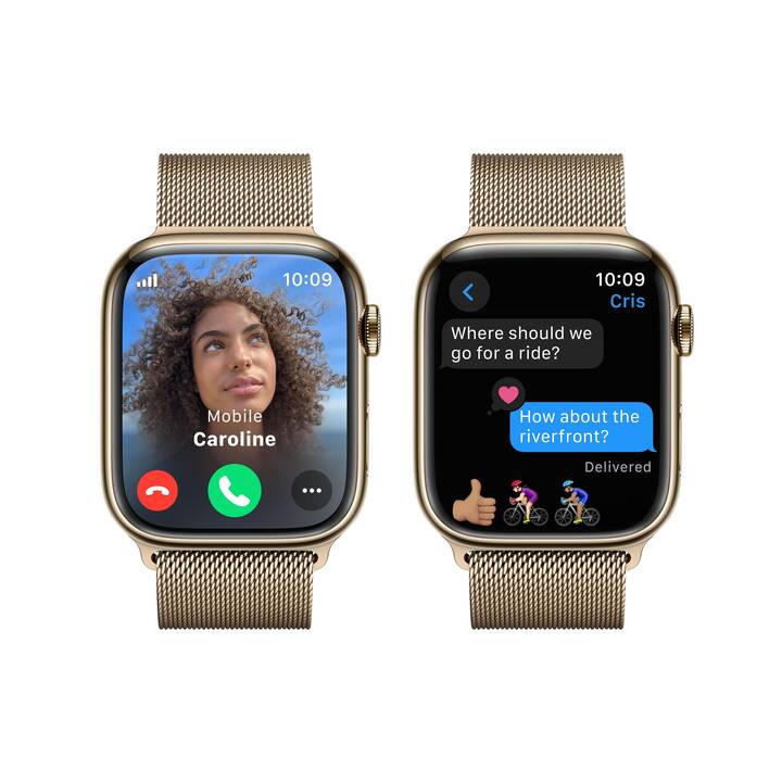 APPLE Watch Series 9 GPS + Cellular (45 mm, Edelstahl, 4G)