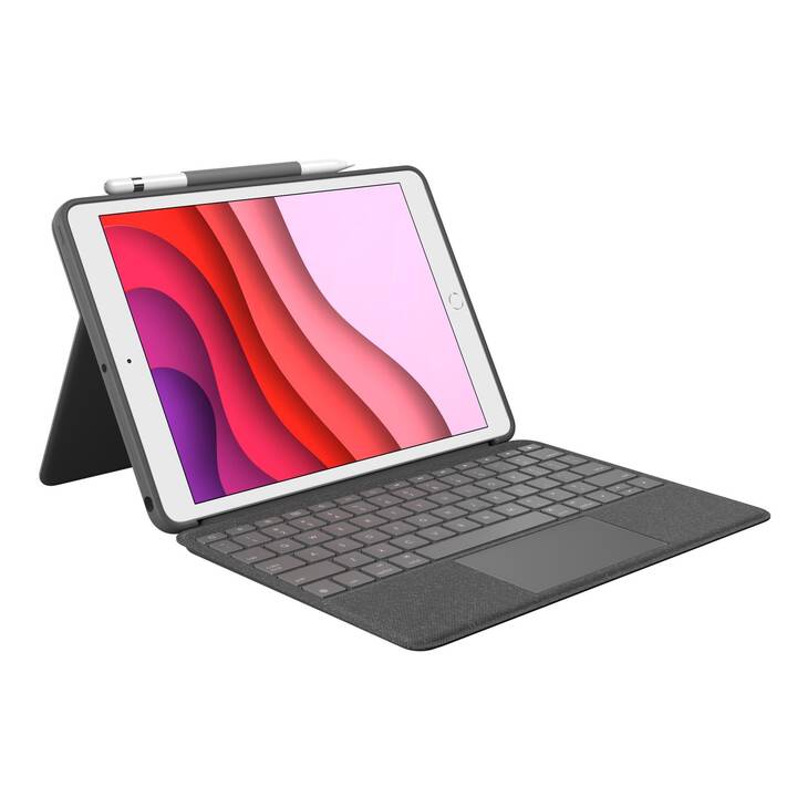 LOGITECH Combo Touch Type Cover / Tablet Tastatur (10.2", iPad Gen. 7 2019, Graphit)