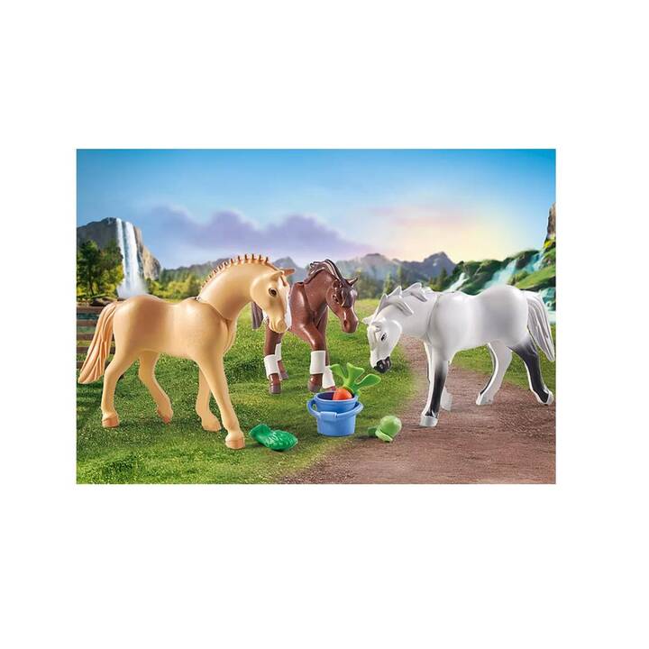 PLAYMOBIL Horses of Waterfall 3 Pferde: Morgan, Quarter Horse & Shagya Araber (71356)