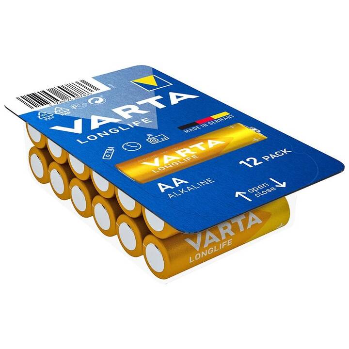VARTA Longlife Batterie (AA / Mignon / LR6, 12 pièce)