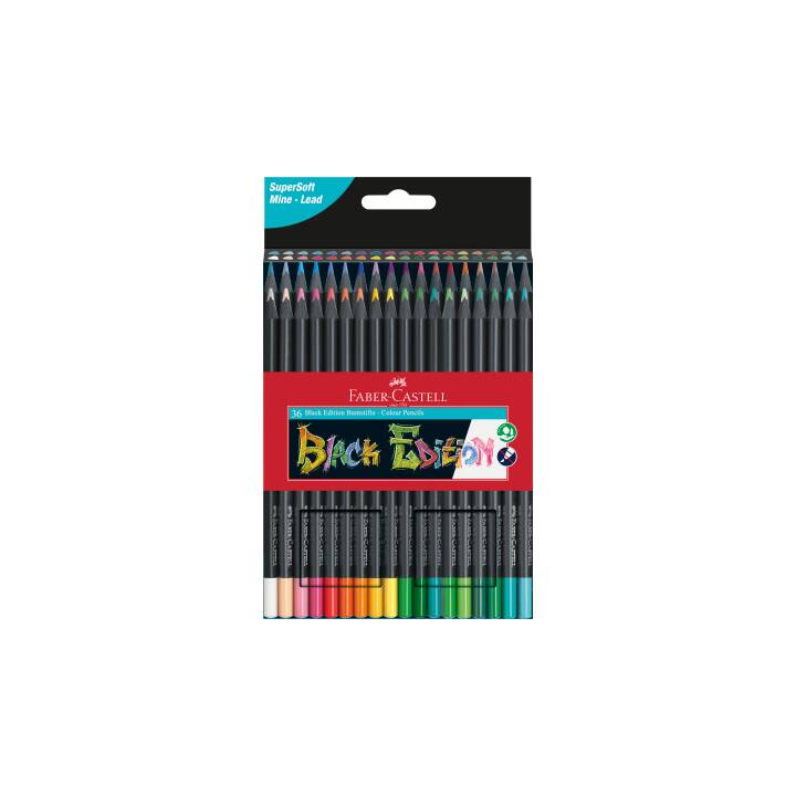 FABER-CASTELL Crayons de couleur Black Edition (Multicolore, 36 pièce)