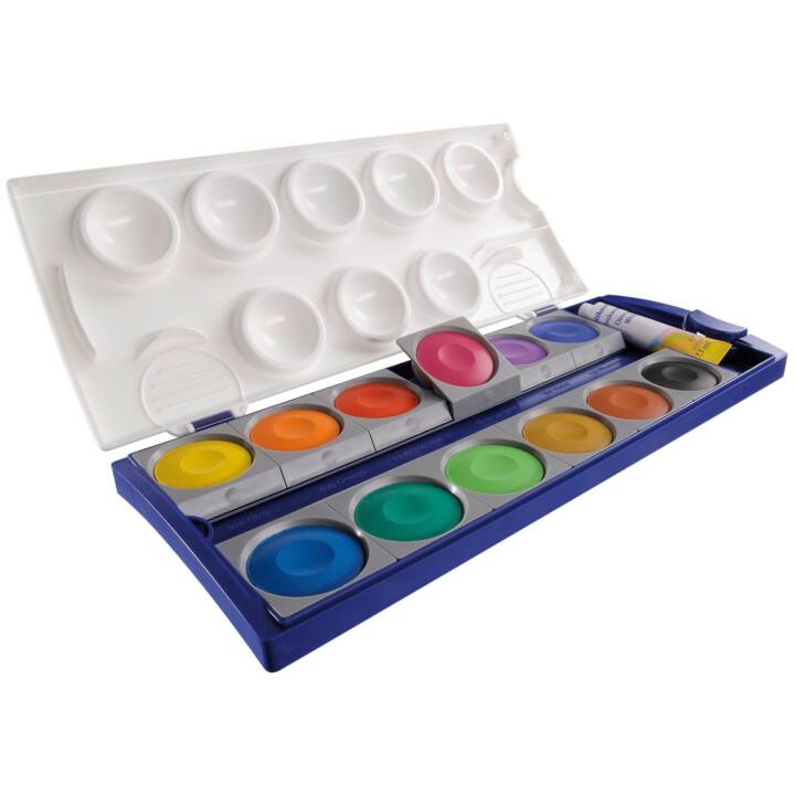 PELIKAN Wasserfarbe Set (7.5 ml, Violett, Gelb, Braun, Orange, Grün, Blau, Pink, Türkis, Weiss, Rosa, Mehrfarbig)