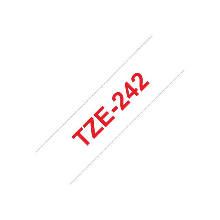 BROTHER TZe-242 Nastro delle scritture (Rosso / Bianco, 18 mm)