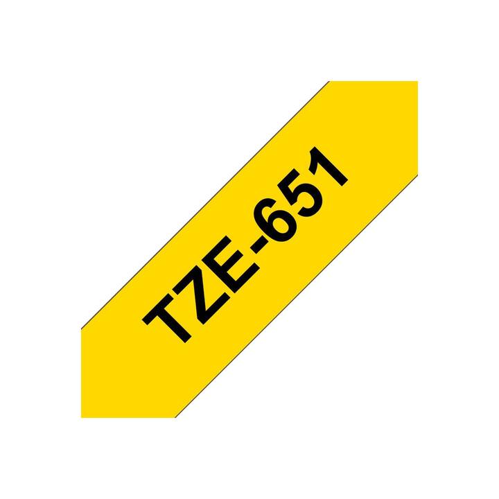 BROTHER TZe-651 Schriftband (Schwarz / Gelb, 24 mm)