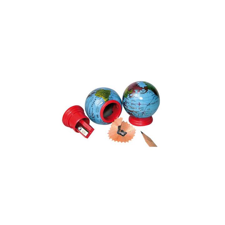 KUM Taille-crayon avec réservoir Globus (Rouge, Bleu)