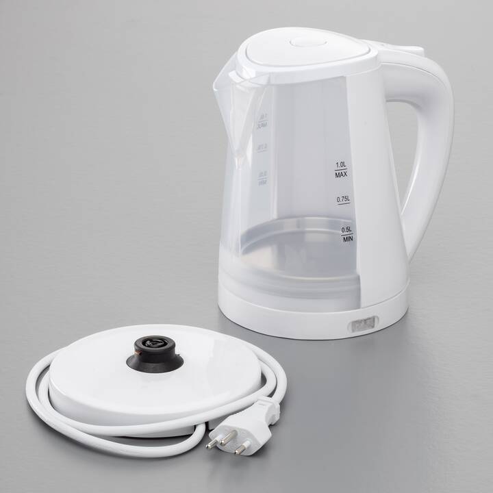 INTERTRONIC Cordless Kettle (1 l, Kunststoff, Weiss)
