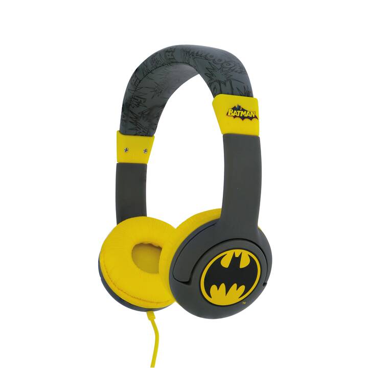 OTL TECHNOLOGIES Batman Caped Crusader Casque d'écoute pour enfants (Over-Ear, Gris, Jaune)