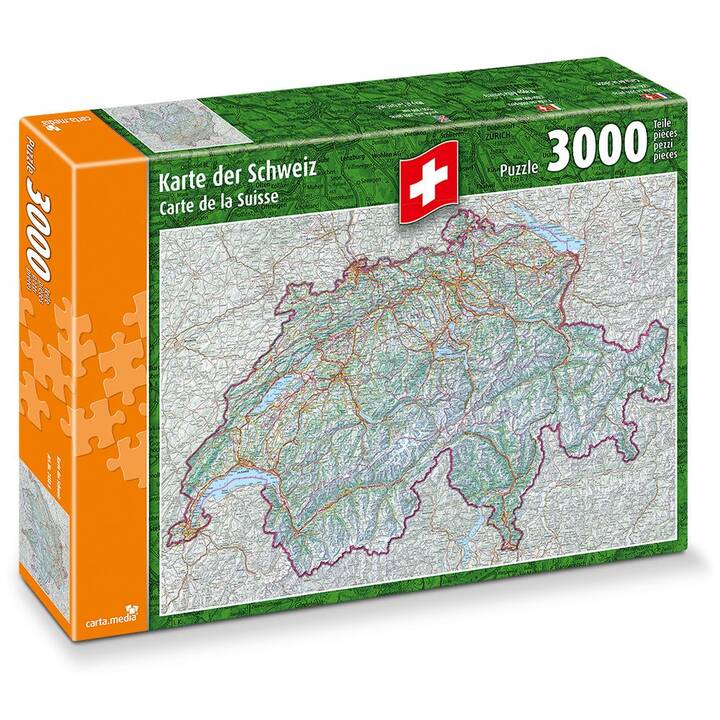 CARTA.MEDIA Carte géografique Puzzle (3000 pièce)