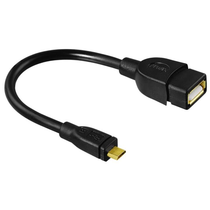 HAMA Câble USB (MicroUSB de type B, USB 2.0 de type A, 0.15 m)
