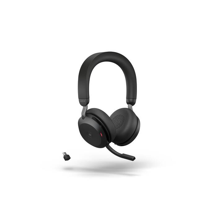 JABRA Office Headset Evolve2 75 Duo MS (On-Ear, Kabel und Kabellos, Schwarz)