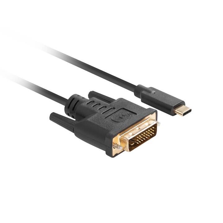 LANBERG CA-CMDV-10CU-0005-BK Verbindungskabel (USB Typ-C, 24+1-polig, DVI-D, 0.5 m)