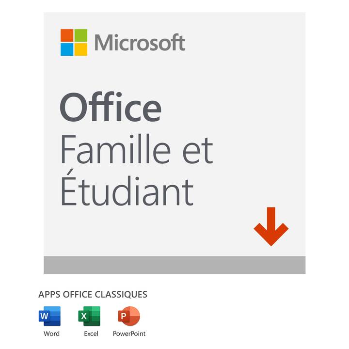 MICROSOFT Office Famille & Étudiant 2019 (Versione completa, 1x, Francese)