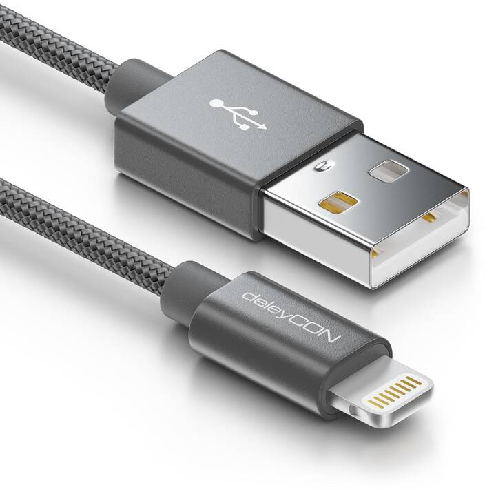 DELEYCON Cavo (Spina USB 2.0, Lightning, 1 m)