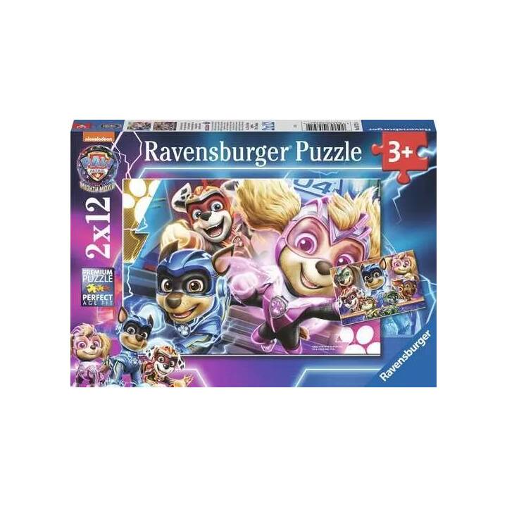 RAVENSBURGER Paw Patrol The Mighty Movie Puzzle (2 x 12 pièce)
