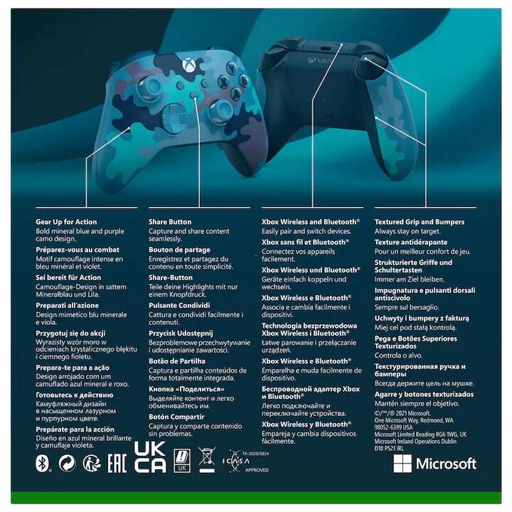 MICROSOFT Xbox Wireless Controller Mineral Camo Special Edition (Camouflage, Bleu)