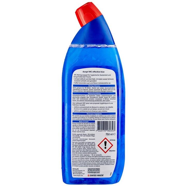 DURGOL Detergente per WC Effective Blue (750 ml, 1 pezzo)