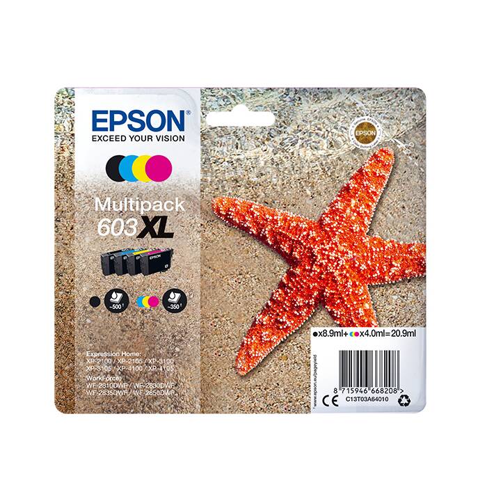 EPSON 603XL (Jaune, Noir, Magenta, Cyan, Multipack)