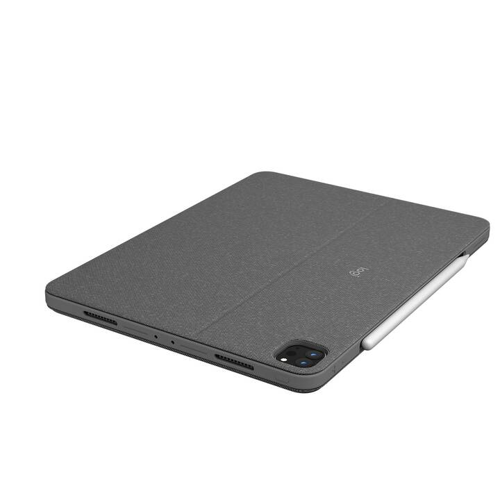 LOGITECH Combo Touch - QWERTZ Type Cover / Tablet Tastatur (12.9", iPad Pro (6. Gen. 2022), iPad Pro (5. Gen. 2021), Grau)