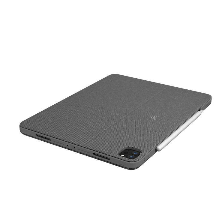 LOGITECH Combo Touch - QWERTZ Type Cover (12.9", iPad Pro (6. Gen. 2022), iPad Pro (5. Gen. 2021), Gris)