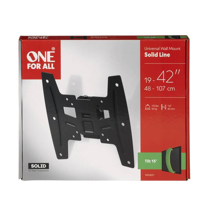ONE FOR ALL Support mural pour TV Solid Tilt (19" – 42")