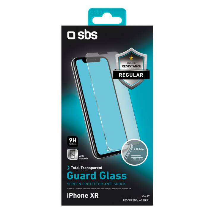 SBS Verre de protection d'écran Screenpro (iPhone 11, iPhone XR, 1 pièce)