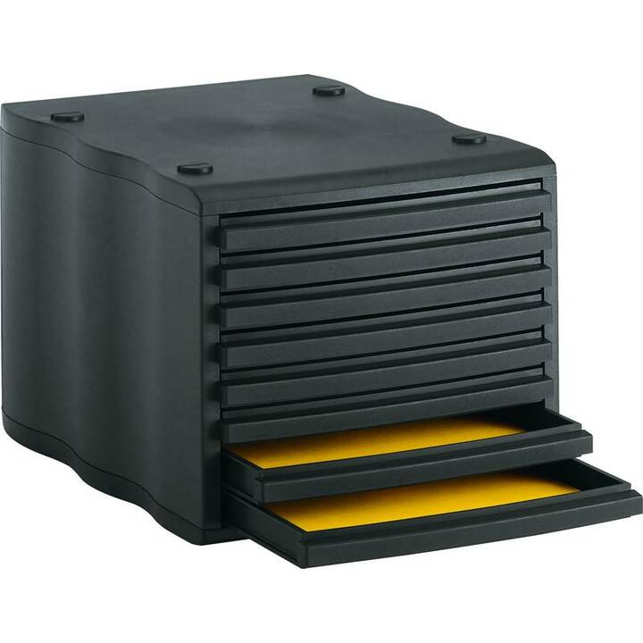 STYRO Büroschubladenbox (C4, 27 cm  x 35.5 cm  x 24 cm, Schwarz)